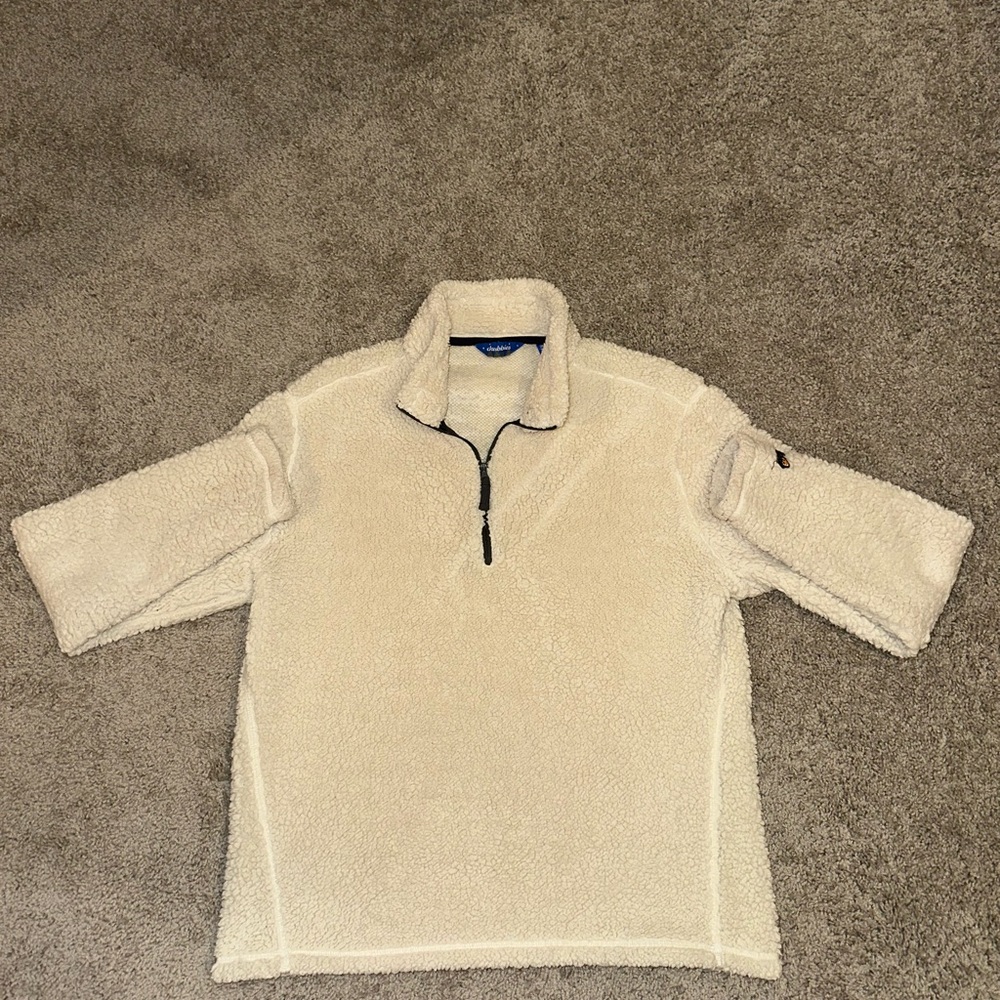 Chubbies Cream Fleece Quarter-Zip Pullover
